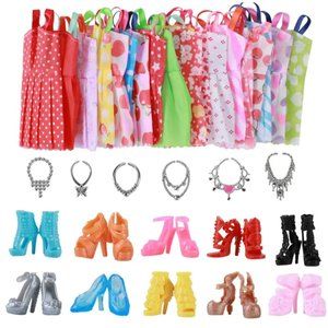 26 piece Doll Clothes And Accessories For 11inch Doll (10pc Random Fashion Dress